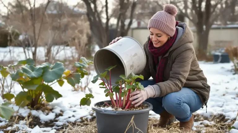 Tato technika umožňuje získat v zahradě dřívější a sladší rebarboru
